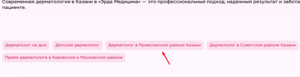 пример внутренней перелинковки